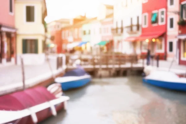 Vista Panorámica Borrosa Del Canal Venecia Italia Borroso Fondo Bokeh —  Fotos de Stock