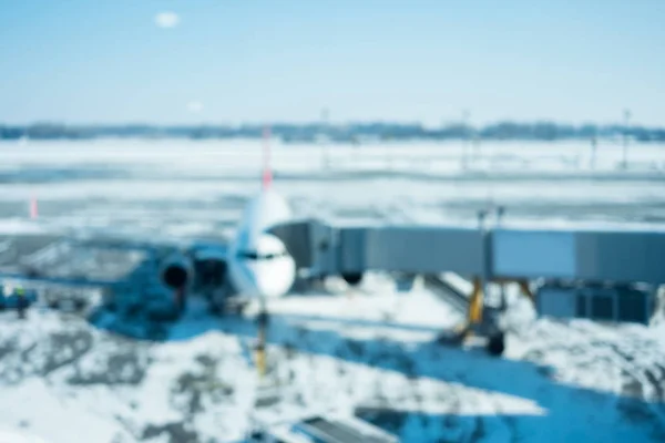 Rozmycie Airplane Airport Gate Streszczenie Tło — Zdjęcie stockowe