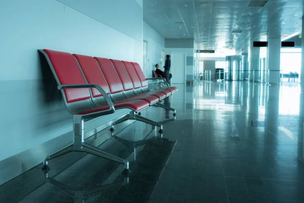 Emberek Repülőtéri Terminál Homályos Absztrakt Háttér — Stock Fotó