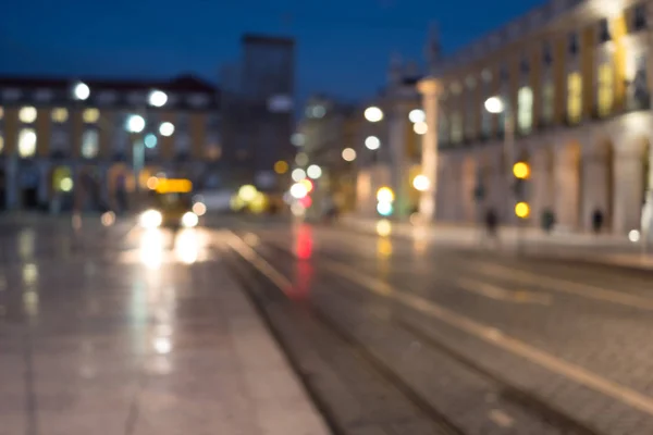 Vecchia Città Europea Notte Strada Sfocata Immagine Astratta Offuscata — Foto Stock