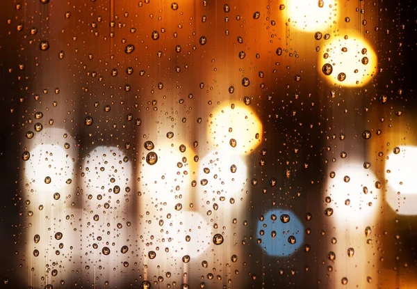 Regenachtige Dag Stad Bij Nacht Verkeer Auto Stad Licht Straat — Stockfoto