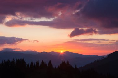 Great Smoky Mountains National Park Scenic Sunrise Landscape clipart