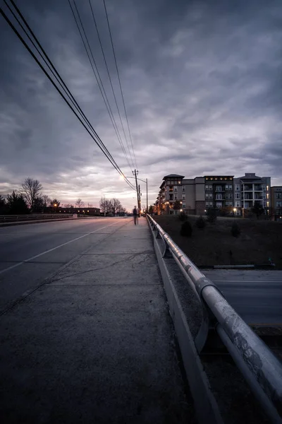 Atlanta Centra Nachází Moderní Noční Panorama Nad Dálnici Georgia Usa — Stock fotografie