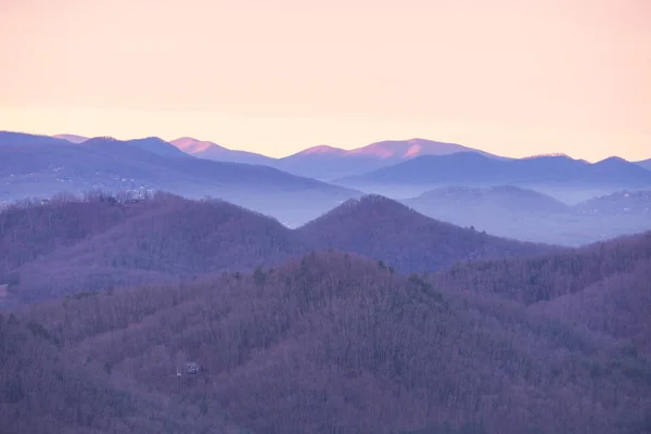 Great Smoky Mountains National Park Scenic Sunrise Landscape Oconaluftee Overlook — Stock Photo, Image