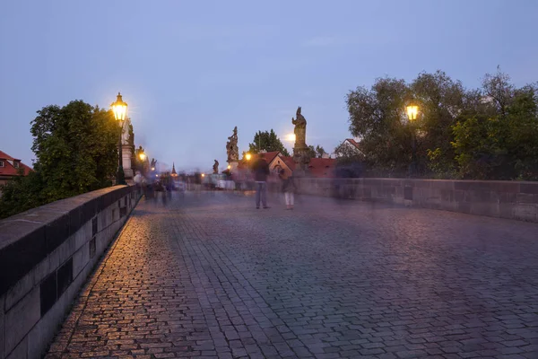 Charles Bridge Prague Night Czech Republic — Stock Photo, Image