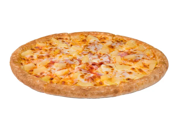 Leckere Pizza Isoliert Auf Weißem Hintergrund Mit Kopierraum — Stockfoto