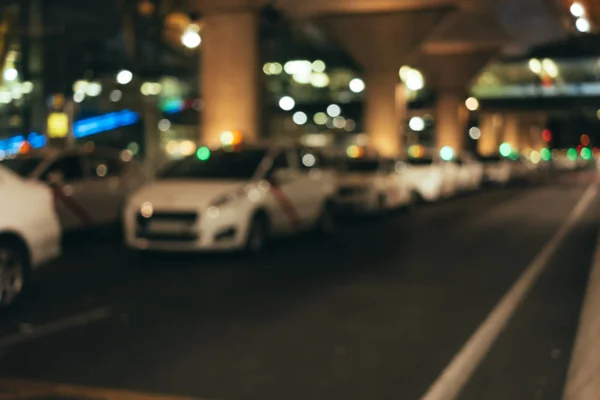 Taxi Arka Plan Bulanıklık Bokeh Havaalanı Park Yerinde — Stok fotoğraf