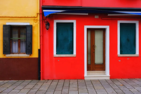 Renkli Evler Burano Adası Yakınlarında Venedik Talya — Stok fotoğraf