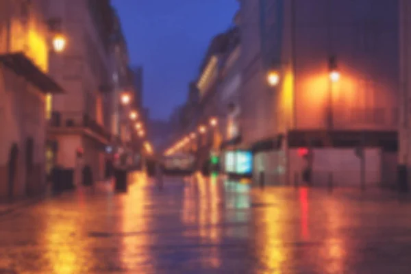 夜城生活 汽车和路灯 复古风格模糊背景 — 图库照片