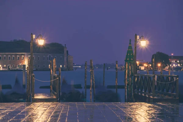 Klassieke Lantaarn Venetië Kust Nacht Bekijken Italië — Stockfoto