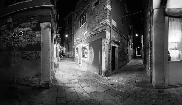 Venice old street black and white panorama, Venice, Italy