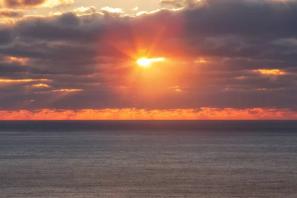 Dranatic Cloudy Sky Sunrise Atlantic Ocean Estados Unidos —  Fotos de Stock