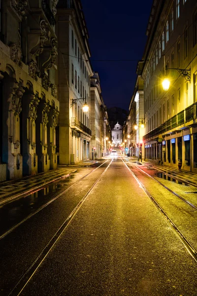 Old European City Street Night Lisboa Portugal — Foto de Stock
