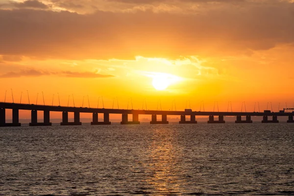 Original Seven Mile Bridge Sunset Florida Usa — Stock Photo, Image