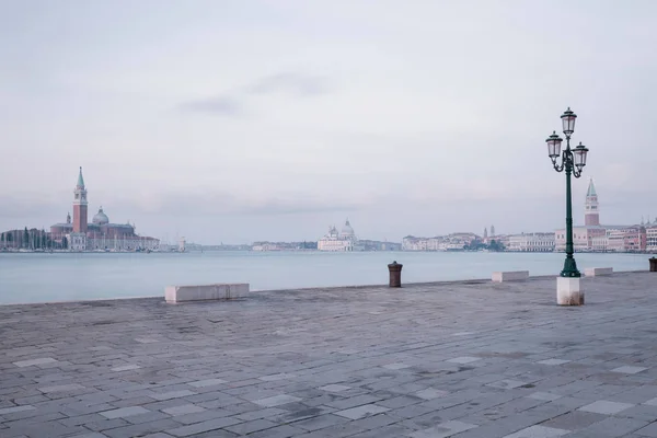 Venezia Lungomare Panoramica Lunga Esposizione Foto Venezia Italia — Foto Stock