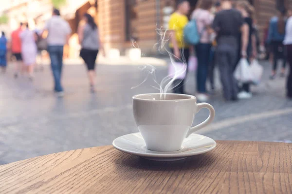 Street Cafe Europe Cup Coffee Cozy Vintage Cafe Terrace — Stock Photo, Image