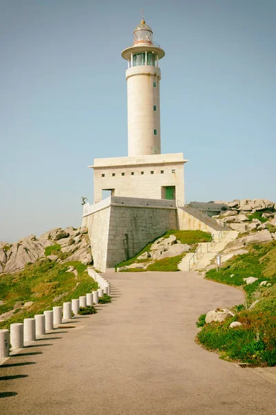 Lighthouse Sunny Summer Day Vintage Retro Postcard Style Image — Stock Photo, Image