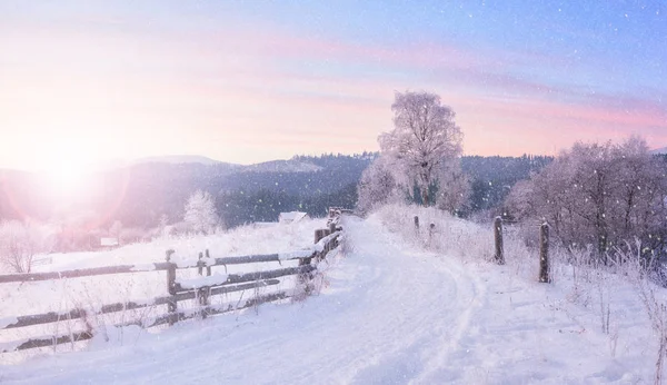 Fantástico Paisaje Invernal Dramático Cielo Nublado Collage Creativo Mundo Belleza —  Fotos de Stock
