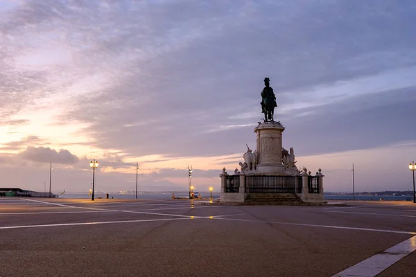 Comercio Square Lisbon Portugal Commercial Area Oceanfront City Center Destination — Stock Photo, Image