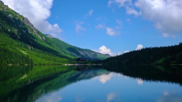 Альпийское Горное Озеро Горах Высоких Татр Польши Timelapse Video Morskie — стоковое видео