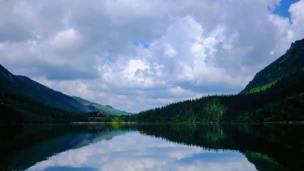 Αλπικό Ορεινό Λίμνη Στην Πολωνία High Tatras Mountains Morskie Oko — Αρχείο Βίντεο