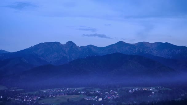 Timelapse Video Panorama High Tatras Mountains Poland — Stock Video