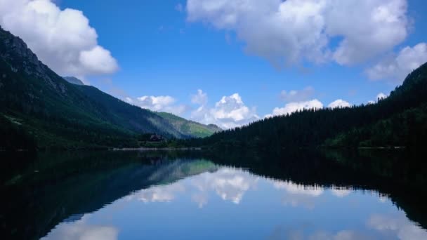 Αλπικό Ορεινό Λίμνη Στην Πολωνία High Tatras Mountains Morskie Oko — Αρχείο Βίντεο