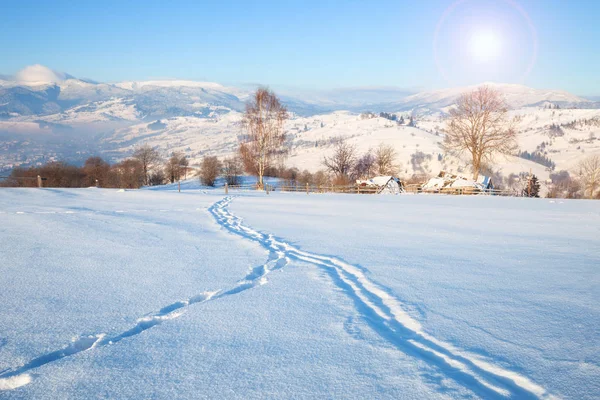 Beautiful Winter Nature Landscape Amazing Mountain View Sunset Scenic Image — Stock Photo, Image