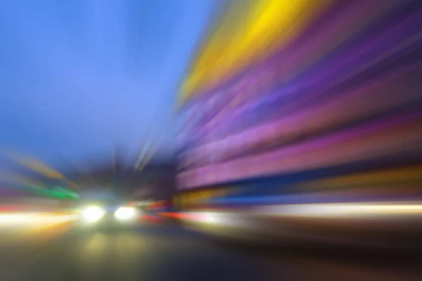 Light Car Trails Modern City Street Night Blurred Background — Stock Photo, Image