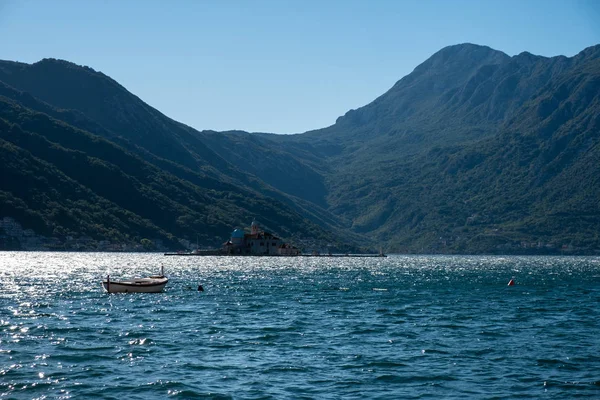 Kotor Bay Seascape Panoramatické Letní Pohled Černá Hora — Stock fotografie