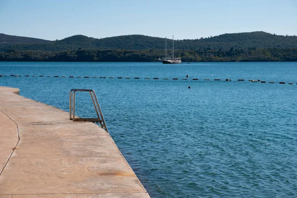 Προβολή Πανοραμική Καλοκαίρι Κόλπο Θαλασσογραφία Κότορ Μαυροβούνιο — Φωτογραφία Αρχείου