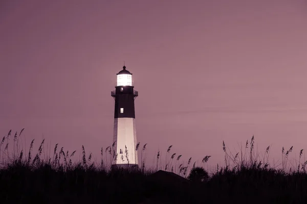 Lighthouse at the night, Tybee island, USA — Stock Photo, Image