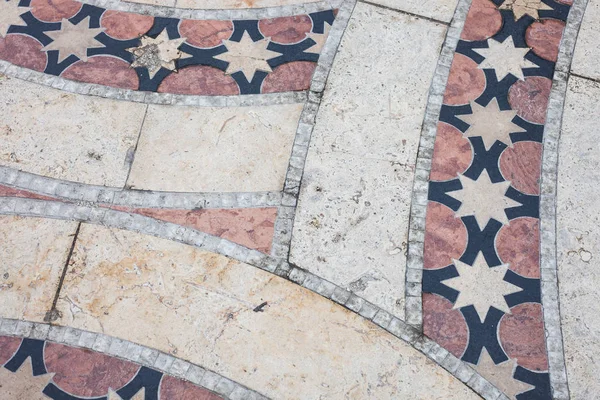 Walkway of old stone tile texture background — Stock Photo, Image