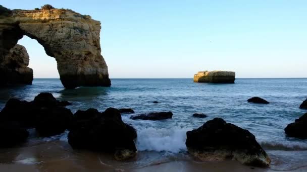 Algarve Παραλία Βίντεο Αργής Κίνησης Νότια Της Πορτογαλίας — Αρχείο Βίντεο
