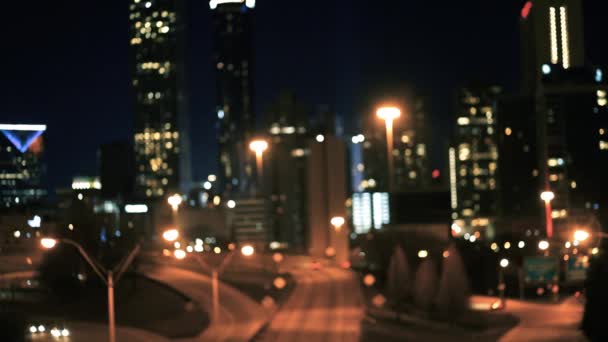 Mooie Nacht Grote Stad Skyline Abstract Wazig Achtergrond — Stockvideo
