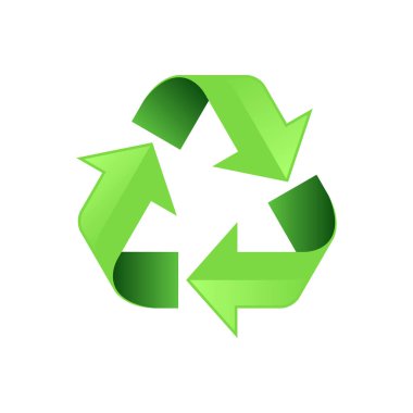 Yeşil simgeler eco-dostça hareket küresel ısınma azaltmaya yönelik bir işareti olarak geri dönüştürülmüş