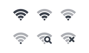 WiFi sinyal göstergesi simgesi çeşitli düzey durumda