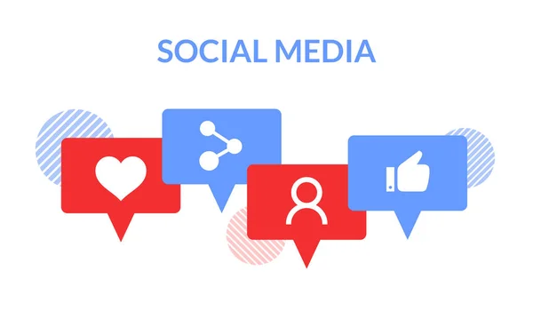Sosyal Medyada Bir Konuşma Balonu Ikonunun Temsili Nternet Sosyal Medya — Stok Vektör