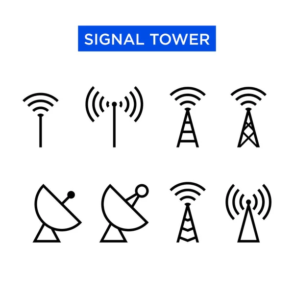 Ikoon Set Signaaltoren Geschikt Voor Design Elementen Van Telecombedrijven Telefonie — Stockvector