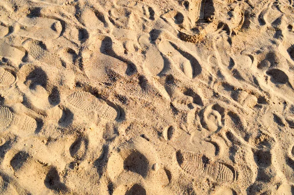 Bella Sabbia Gialla Ariosa Mare Sciolto Con Onde Barkhans Tracce — Foto Stock