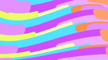Minimalist renkli renkli parlak çizgiler geometrik şekiller dalgalı formunda Yatay şeritler dalgaların basit kökenli. Vektör çizim.