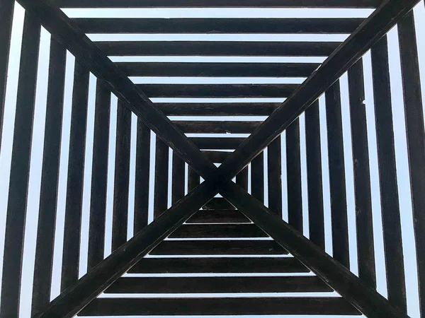 Textuur Abstracte Driehoekige Donker Bruin Houten Logboeken Van Logboeken Planken — Stockfoto