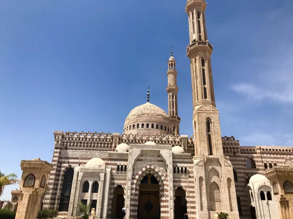 Sebuah Batu Beige Besar Tua Arab Masjid Islam Sebuah Kuil — Stok Foto