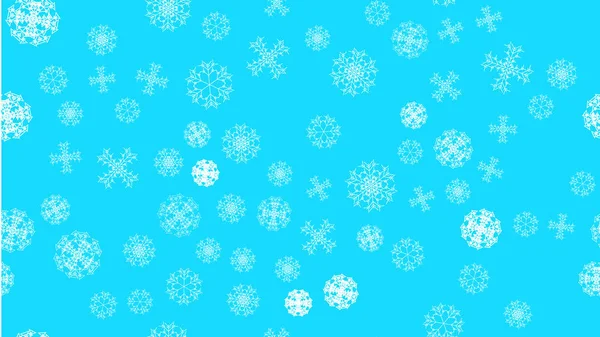 Heldere bonte patroon textuur van een frame van wit besneeuwde winter feestelijke Kerst Diversen verschillende abstracte gesneden sneeuwvlokken op een blauwe achtergrond. Vectorillustratie — Stockvector