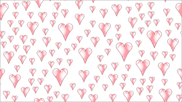 Patrón de textura sin costuras de vidrio rojo rosado iridiscente hermoso amoroso tierno brillante colorido multicolor sentido del corazón festivo favorito único corazones de lujo. Fondo trasero Ilustración vectorial — Archivo Imágenes Vectoriales