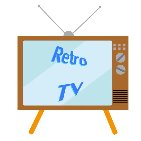 Παλιά ρετρό hipster αντίκα vintage εικόνα σωλήνα με μια κυρτή οθόνη από μια αρχαία τηλεόραση για να παρακολουθείτε τηλεοπτικά προγράμματα και ταινίες με την επιγραφή του ρετρό τηλεόραση 60s, 70s 80s, 90s, 2000s. Το φόντο — Διανυσματικό Αρχείο
