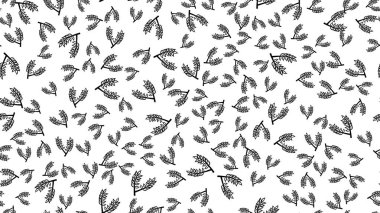 Siyah bitki dalları ile doku Dikişsiz desen bırakır ve doğal güzel malt bira bira üzerinde beyaz bir arka plan yapmak için kullanılan kaynaklanıyor. Vektör çizim