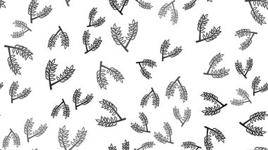 Siyah bitki dalları ile doku Dikişsiz desen bırakır ve doğal güzel malt bira bira üzerinde beyaz bir arka plan yapmak için kullanılan kaynaklanıyor. Vektör çizim