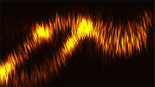 Textur abstrakt gyllene gula elden magiska glödande ljusa lysande neon linjer av vågor av remsor av trådar av energimönster och kopiera utrymme. Bakgrunden. Vektorillustration — Stock vektor