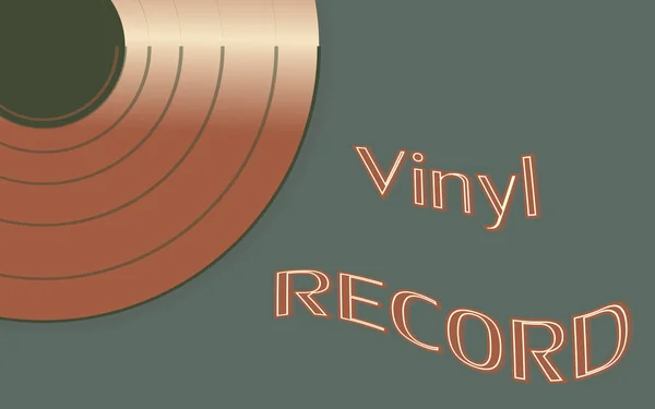 Musical audio ist eine alte Retro-Hipster-Vinyl-Schallplatte und eine Inschriften-Vinyl-Schallplatte auf dem Hintergrund der 50er, 60er, 70er, 80er, 90er und Kopierraum. Vektorillustration — Stockvektor